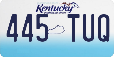KY license plate 445TUQ