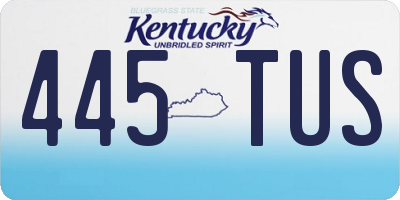 KY license plate 445TUS