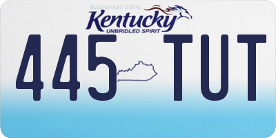 KY license plate 445TUT