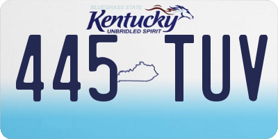 KY license plate 445TUV