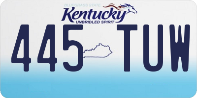 KY license plate 445TUW
