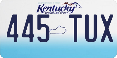 KY license plate 445TUX