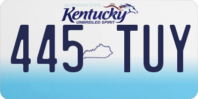 KY license plate 445TUY