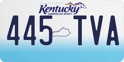 KY license plate 445TVA