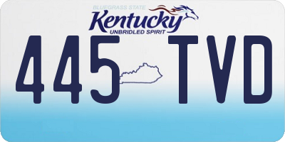 KY license plate 445TVD