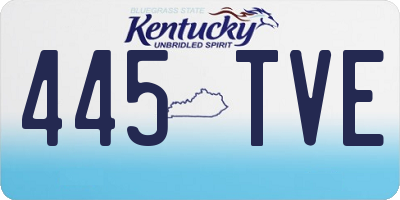 KY license plate 445TVE
