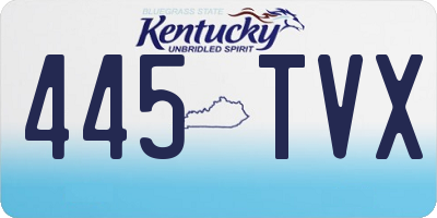 KY license plate 445TVX
