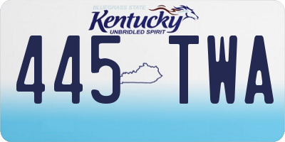 KY license plate 445TWA