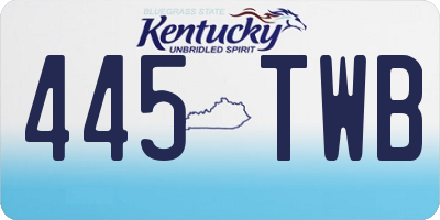 KY license plate 445TWB
