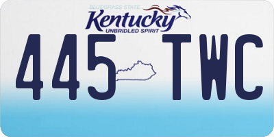 KY license plate 445TWC