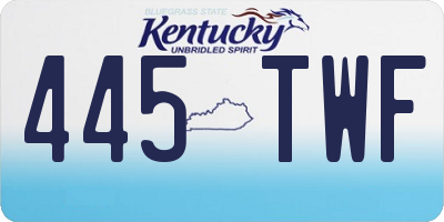 KY license plate 445TWF