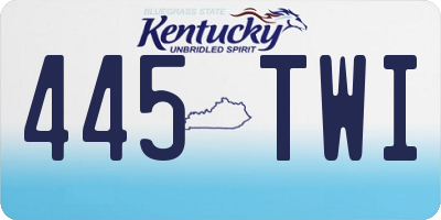 KY license plate 445TWI