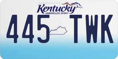 KY license plate 445TWK