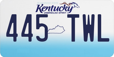 KY license plate 445TWL