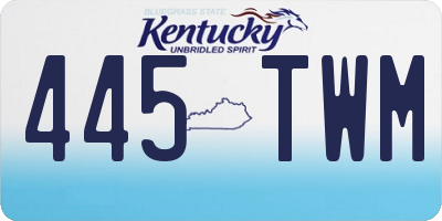 KY license plate 445TWM