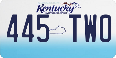 KY license plate 445TWO