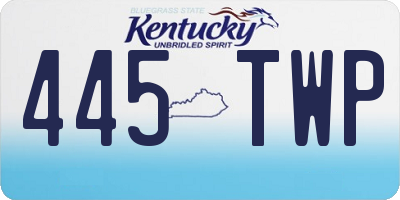 KY license plate 445TWP