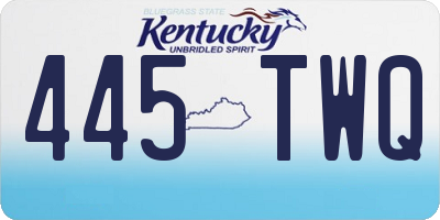KY license plate 445TWQ