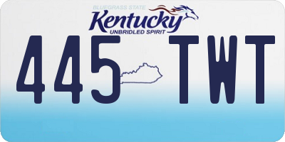 KY license plate 445TWT