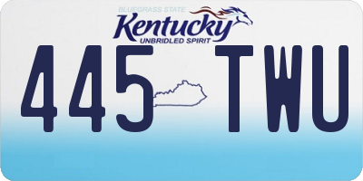 KY license plate 445TWU