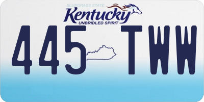 KY license plate 445TWW