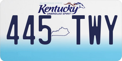KY license plate 445TWY