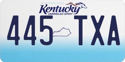 KY license plate 445TXA
