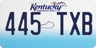 KY license plate 445TXB