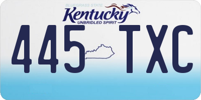 KY license plate 445TXC