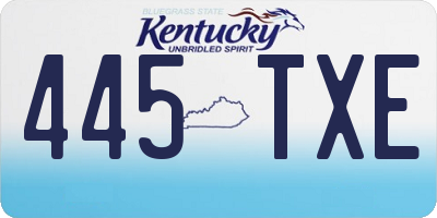 KY license plate 445TXE