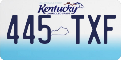 KY license plate 445TXF