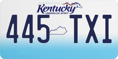 KY license plate 445TXI