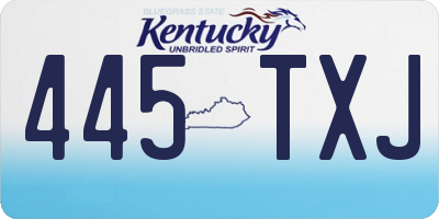 KY license plate 445TXJ