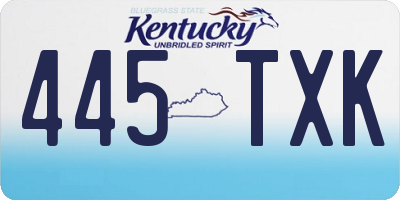 KY license plate 445TXK