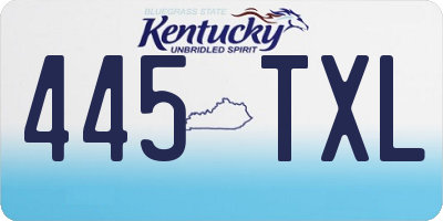 KY license plate 445TXL