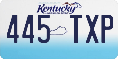 KY license plate 445TXP