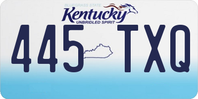 KY license plate 445TXQ