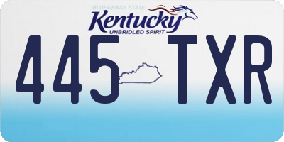 KY license plate 445TXR