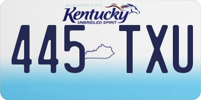 KY license plate 445TXU