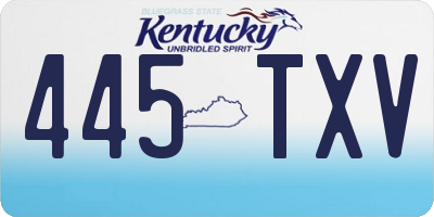 KY license plate 445TXV