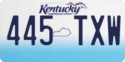 KY license plate 445TXW
