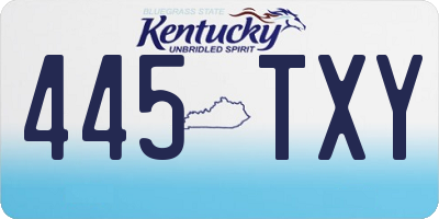 KY license plate 445TXY