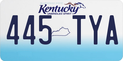 KY license plate 445TYA