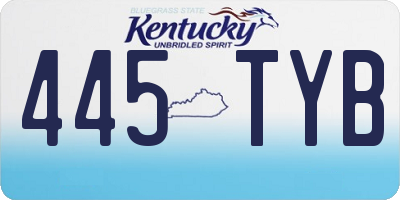 KY license plate 445TYB