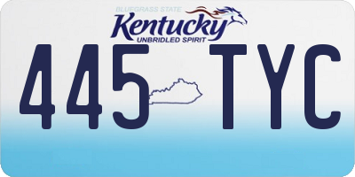 KY license plate 445TYC