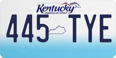 KY license plate 445TYE