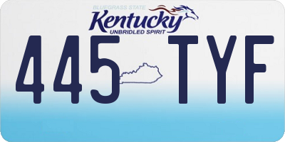 KY license plate 445TYF