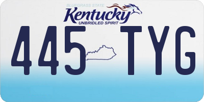 KY license plate 445TYG