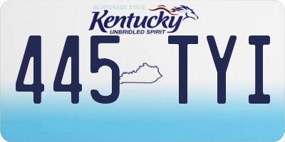 KY license plate 445TYI