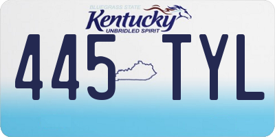 KY license plate 445TYL